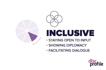 Inclusive leaders: staying open to input, showing diplomacy, facilitating dialogue
