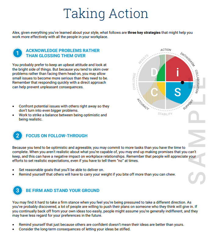 "Taking Action" from Everything DiSC Workplace profile