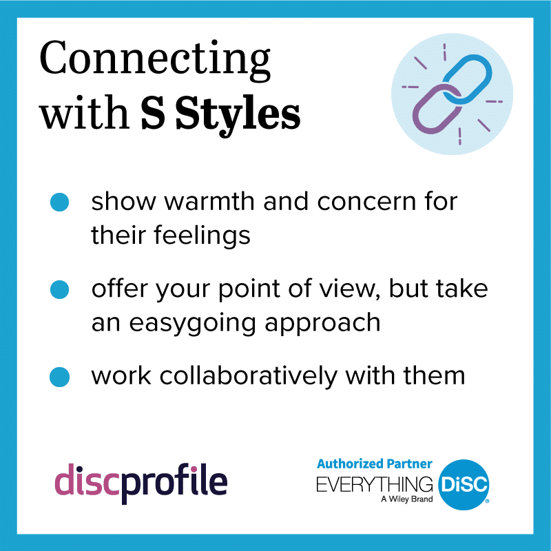 Connecting with DiSC S styles