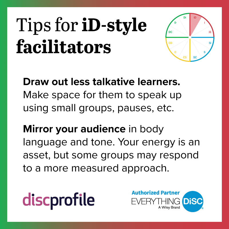 Tips for DiSC iD-style facilitators
