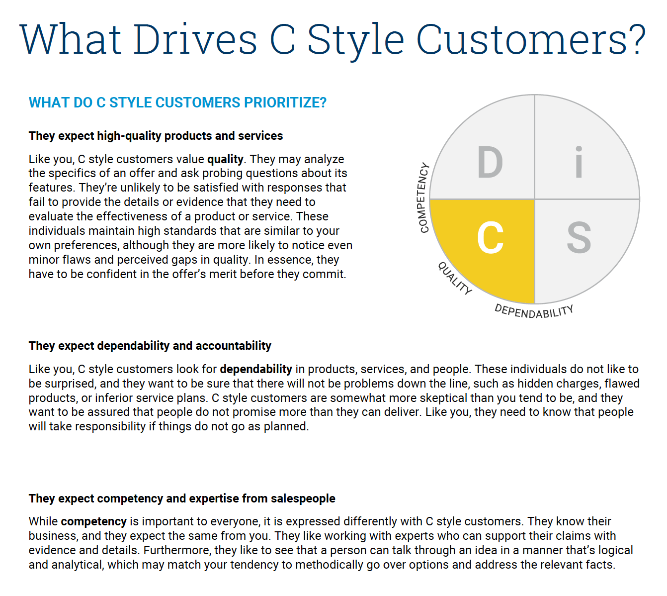 What Drives C-style Customers?