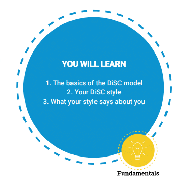 You will learn the basics of the DiSC model, your DiSC style, and what your style says about you