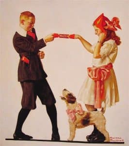 Painting: The Party Favor by Norman Rockwell