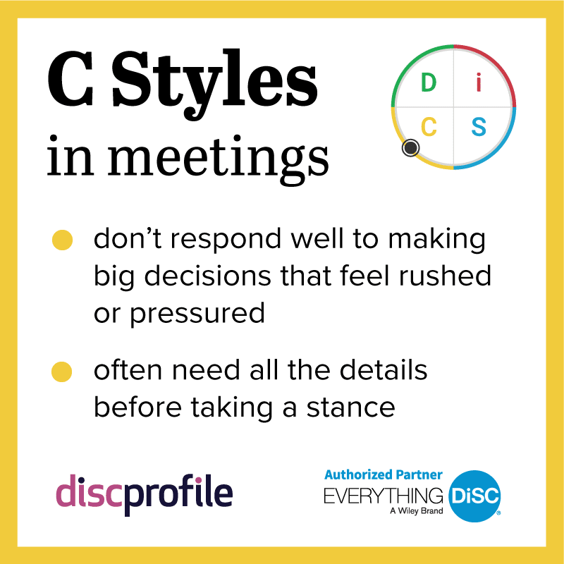 DiSC C styles in meetings
