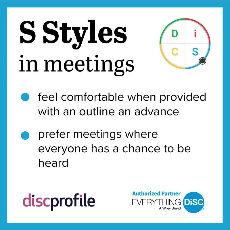 DiSC S styles in meetings